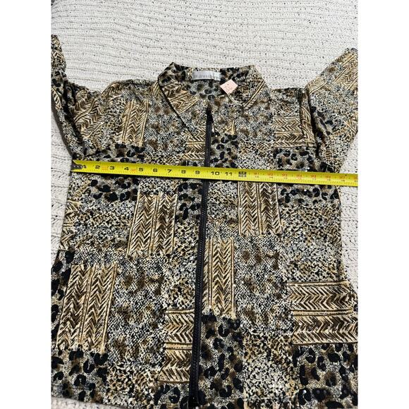 NWT Dressbarn Button Up Shirt Blouse Women's Size Large Animal Print Pattern USA - Picture 5 of 10